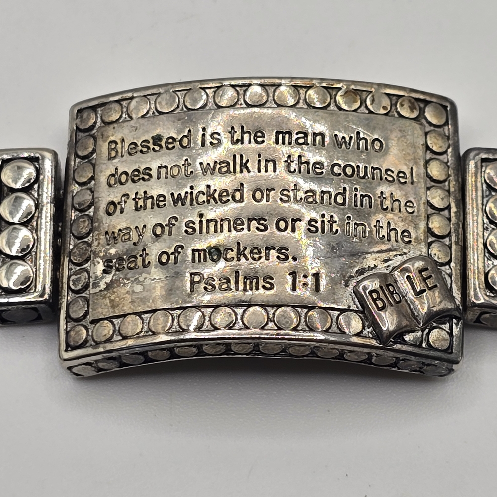 Christian Scripture Religious Bracelet Psalm 1:1 7" Inches - Picture 3 of 4